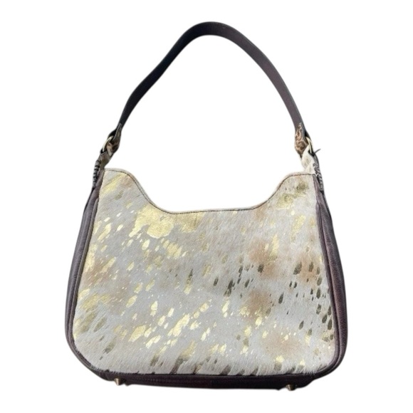 Nocona Conceal Carry Women’s Bag AspenTote Spotted Foil Calf Hair Leopard Strap - Picture 13 of 14